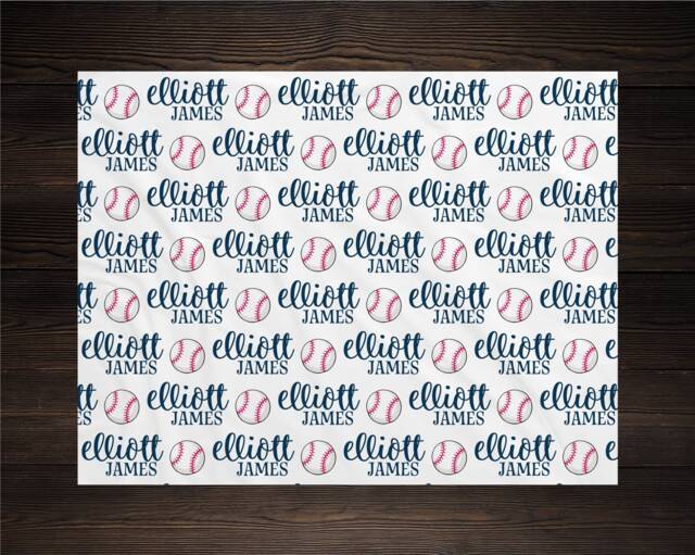 Personalized Baby Name Blanket Gift Baseball Custom Coming Home Sports Hospital Shower New Mom - image 1