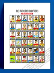 Euro 2020 - No Score Draws Edition A3 Print Of 36 Wonky Hand-Drawn Panini-style Doodles Cheapskate Football Art - thumbnail 1