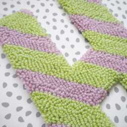 Mint & Pink Stripe Custom Letter Nursery Wall Hanging - thumbnail 4