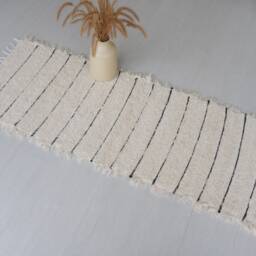 Runner Rug 150 cm Cream Rug, Kitchen Washable, Beige Cotton Shower Bathroom Bedroom Entryway Runner - thumbnail 3