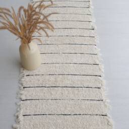 Runner Rug 150 cm Cream Rug, Kitchen Washable, Beige Cotton Shower Bathroom Bedroom Entryway Runner - thumbnail 2