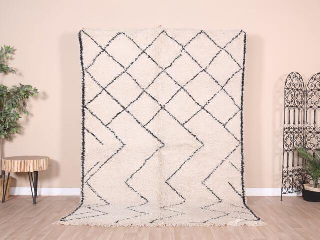 Authentic Moroccan Rug, Beni Ourain Rug 6x9 Ft - image 1