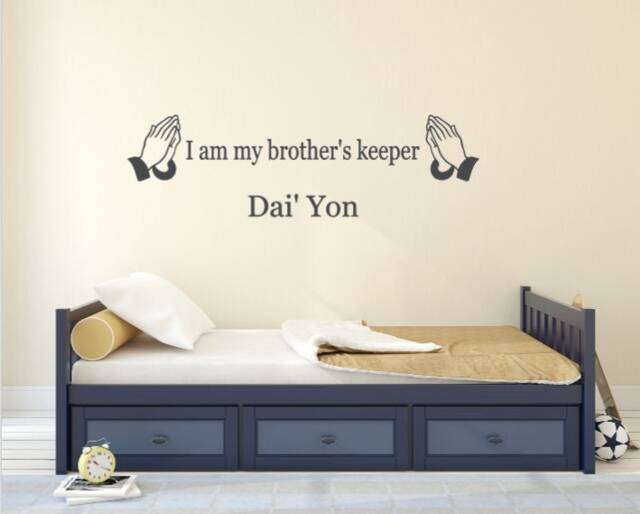 I Am My Brother's Keeper. Vinyl Wall Decal. Name Decal. Religious Twin's Add Any Name. Genesis 49 - image 1