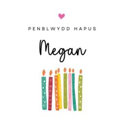 Penblwydd Hapus Candle Welsh Birthday Gift Card Present Print Gifts - thumbnail 4