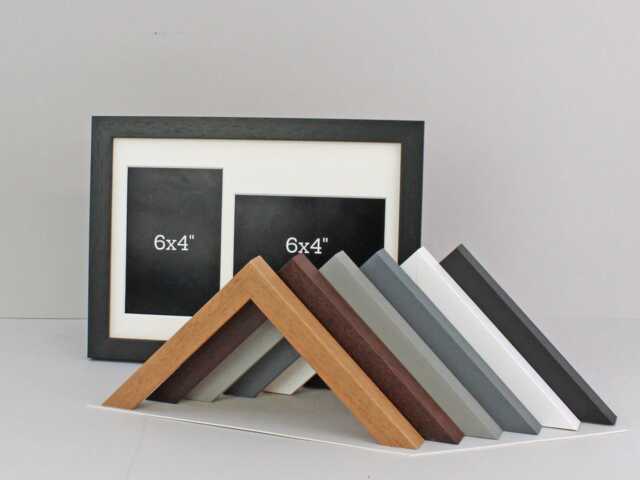 Wooden Multi Aperture Photo Frame. Holds Two 6x4 - image 1