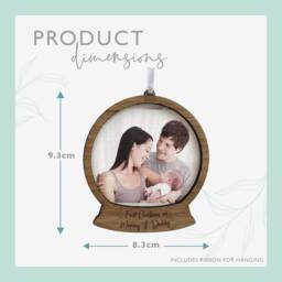 Personalised First Christmas As Mummy & Daddy - Bauble Photo Decoration - thumbnail 2