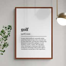 Golf Funny Definition Sport Gift Wall Art Print - thumbnail 2