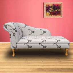 Handmade Chaise Longue Classic Stag Cotton Fabric, UK Made - thumbnail 3