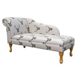 Handmade Chaise Longue Classic Stag Cotton Fabric, UK Made - thumbnail 1