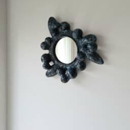Ceramic Wall Art Sculpture, Modern Mirror Decor - thumbnail 2