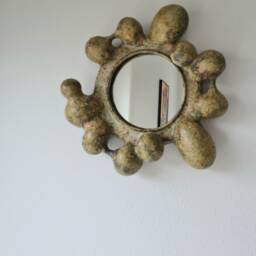 Ceramic Wall Art Sculpture, Modern Mirror Decor - thumbnail 3
