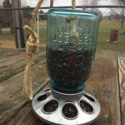 Hanging Mason Jar Bird Feeder - thumbnail 3