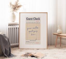 Custom Text Quote Print - Guest Check Poster Trendy Home Customised Wall Art Handwriting Retro - thumbnail 1