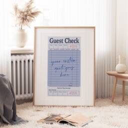 Custom Text Quote Print - Guest Check Poster Trendy Home Customised Wall Art Handwriting Retro - thumbnail 3