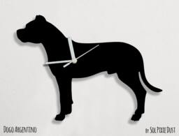 Dogo Argentino Dog - Wall Clock Silhouette - thumbnail 1