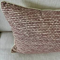 Fermoie Mendip Cushion in Burgundy & Green, Scatter Cushions, Accent Cushion, 62x42cm - thumbnail 4