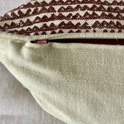 Fermoie Mendip Cushion in Burgundy & Green, Scatter Cushions, Accent Cushion, 62x42cm - thumbnail 3