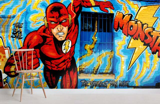 3D Graffiti Superhero Wall Mural, Removable Wallpaper - image 1
