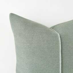 Sage Green Linen Pillow Cover - Textured Throw With Hand-stitched Detail - thumbnail 3