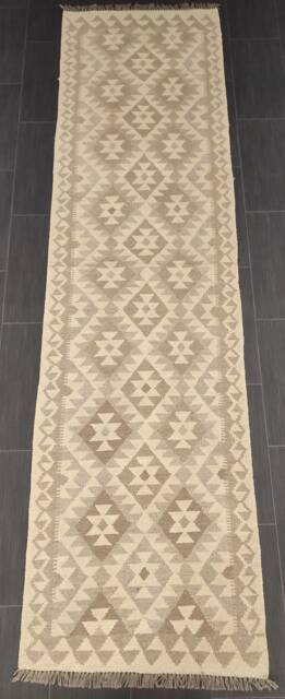 Natural Khodrang Kilim Runner, Handmade Artisan Afghan Turkish Wool Runner Rug 288x77 cm - image 1