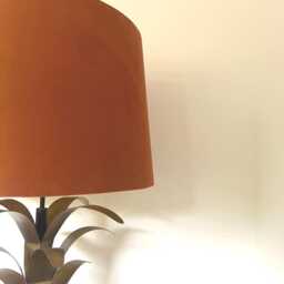 Burnt Orange Velvet French Drum Lampshade, Empire Ceiling Light Shade - thumbnail 3