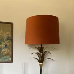 Burnt Orange Velvet Drum Lampshade, Empire Ceiling Light Shade - thumbnail 1