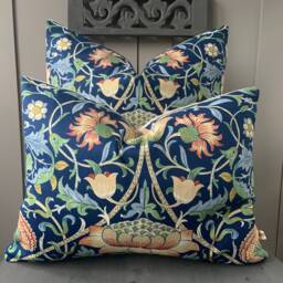 William Morris Luxury Designer Vintage Lodden Blue Cushion Pillow Cover - thumbnail 1