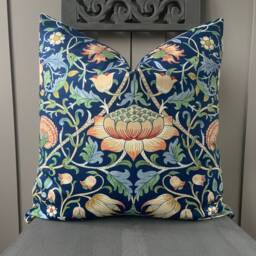 William Morris Luxury Designer Vintage Lodden Blue Cushion Pillow Cover - thumbnail 2