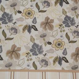 Floral Window Valance 17x43 - Eden Neutral Beige Gray Gold - Custom Rod Pocket Curtain Topper Kitchen Treatment Drapes Home D??cor - thumbnail 2