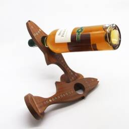 Colored Pencil Fish Wine Bottle Holder Balancing Wooden Winerack - thumbnail 3
