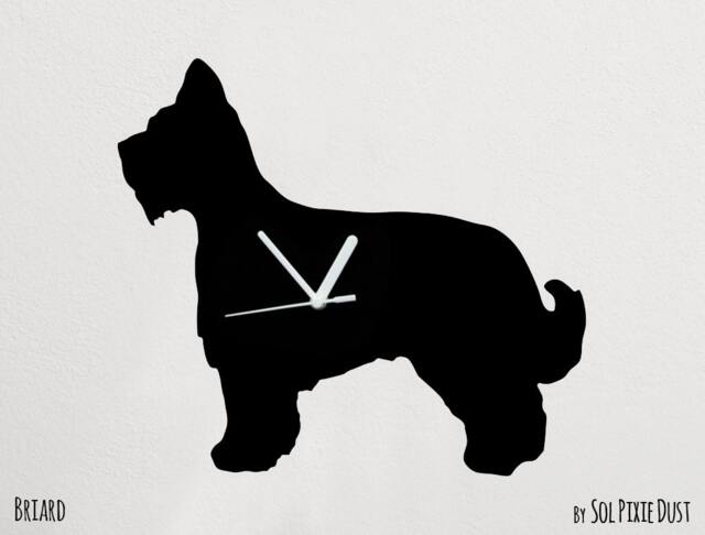 Briard Dog - Wall Clock Silhouette - image 1