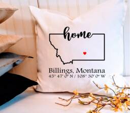 Custom Montana State Pillow Cover Personalized City Coordinates