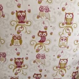 Burgandy & Cream Owl Cushion - thumbnail 2