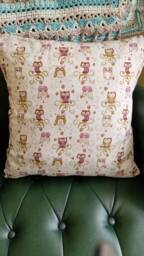 Burgandy & Cream Owl Cushion - thumbnail 1