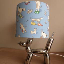 Dogs in Clogs Sanderson Fabric Lampshades 25 & 30cm Diameter Or Tall Thin Shade - thumbnail 2