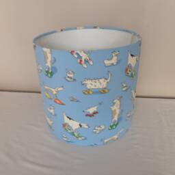 Dogs in Clogs Sanderson Fabric Lampshades 25 & 30cm Diameter Or Tall Thin Shade - thumbnail 4