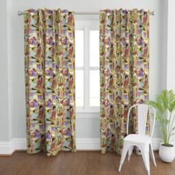 Abstract Curtain Panel - Mid Century Modern Squares Geometric Vintage Custom Danish Evening Shade By Joanmclemore - thumbnail 2