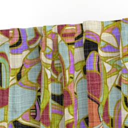 Abstract Curtain Panel - Mid Century Modern Squares Geometric Vintage Custom Danish Evening Shade By Joanmclemore - thumbnail 3