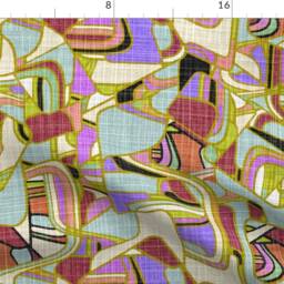Abstract Curtain Panel - Mid Century Modern Squares Geometric Vintage Custom Danish Evening Shade By Joanmclemore - thumbnail 4