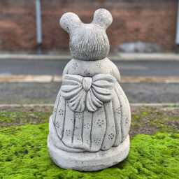 Garden Mouse Statue Concrete Figurine Cement Mother Decor Animal Ornament Handmade Art Rodent Sculpture Mouse Lover Gift - thumbnail 4