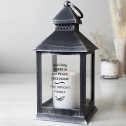 Personalised Antique Scroll Rustic Black Lantern With Custom Engraved Message, Easy To Hang, Ideal For New Home Birthdays & Mothers Day - thumbnail 2