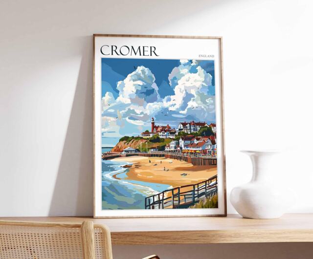 Cromer Beach Poster North Norfolk Coastal Art Print - image 1
