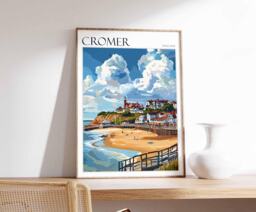 Cromer Beach Poster North Norfolk Coastal Art Print - thumbnail 1