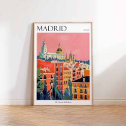 Madrid Travel Poster Colorful Spanish Cityscape Art Print - thumbnail 3