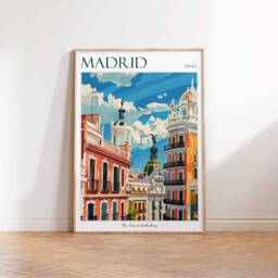 Madrid Travel Poster Colorful Spanish Cityscape Art Print - thumbnail 2