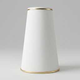 White Cotton Silk Conical Pendant Light Shade With Gold Trim - 6 - thumbnail 2