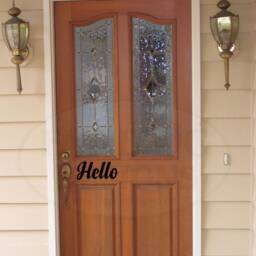 Hello Custom Vinyl Decal - Door Decal, Welcome Sign, Farmhouse Decor, Front Greeting Wall - thumbnail 2