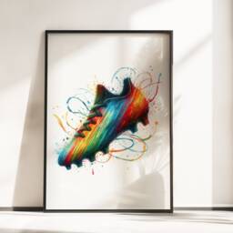 Colourful Football Poster Prints - Set Of 3 Posters - Boys Bedroom Decor Kids Room Wall Art Soccer Artwork Teen Footballer Gifts - thumbnail 3