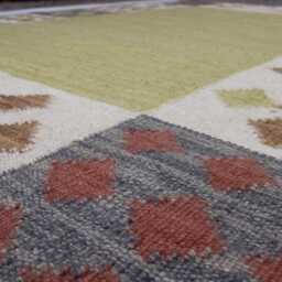 Handwoven Swedish Kilim Rug Scandinavian Flatweave, Wool & Cotton - thumbnail 2