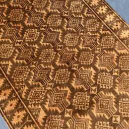 3x12 Brown Baluch Runner, Academia Hallway Rug, Long Afghan Vintage Chocolate Mocha Wool Runner Moody Geometric/Kitchen Rug - thumbnail 4